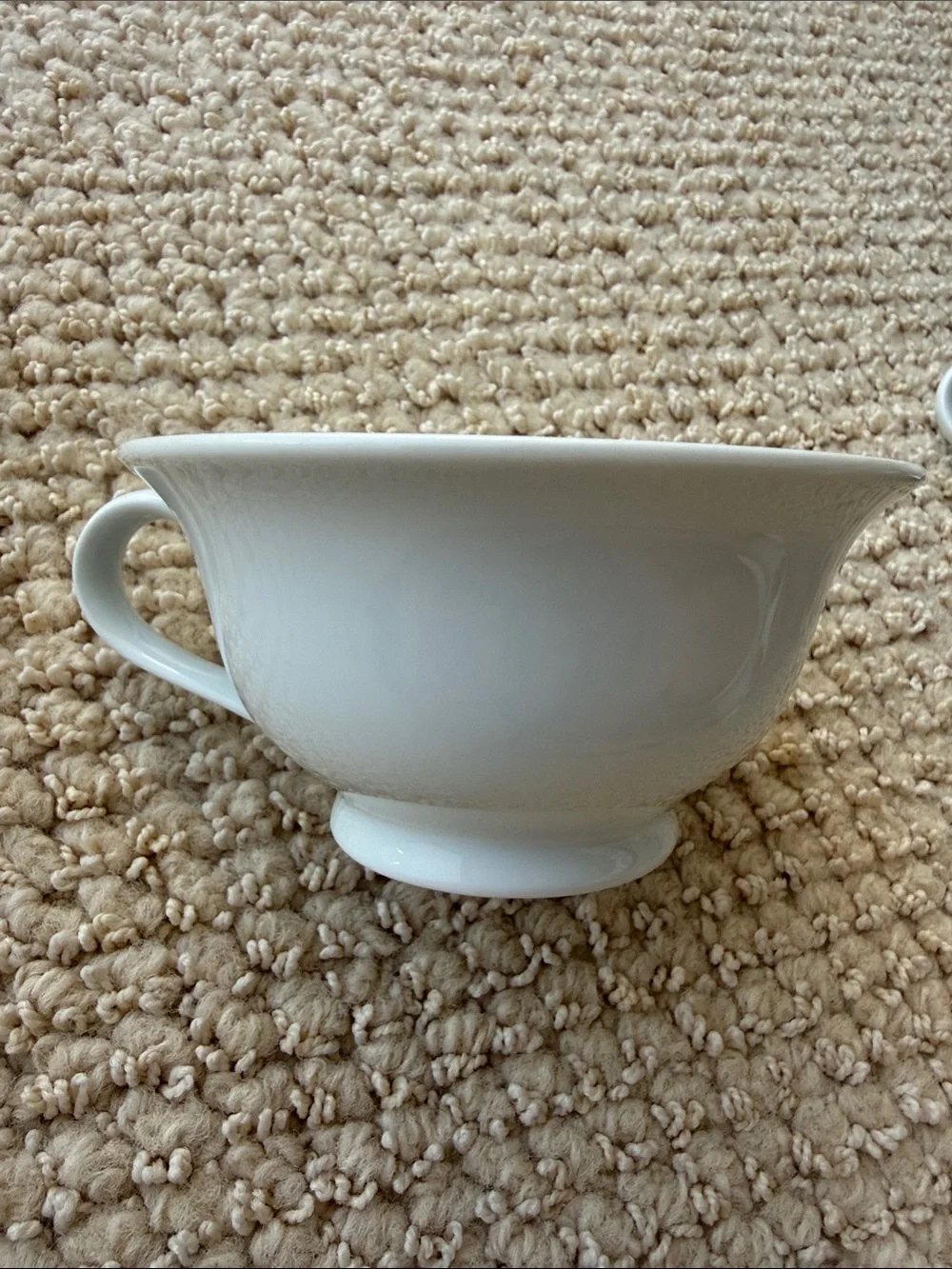 Set of 4 PB WHITE by Pottery Barn Porcelain Coffee Cup Mugs Made In Japan